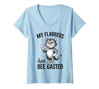 Donna My Flabbers Have Been Gasted Funny Meme Quote Cat Maglietta con Collo a V