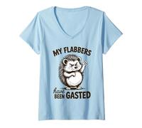 Donna My Flabbers Have Been Gasted Funny Meme Quote Hedgehog Maglietta con Collo a V