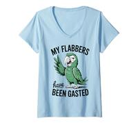 Donna My Flabbers Have Been Gasted Funny Meme Quote Parrot Maglietta con Collo a V