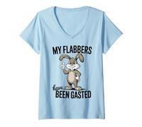 Donna My Flabbers Have Been Gasted Funny Meme Quote Rabbit Maglietta con Collo a V
