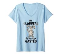 Donna My Flabbers Have Been Gasted Funny Meme Quote Rabbit Maglietta con Collo a V