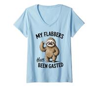 Donna My Flabbers Have Been Gasted Funny Meme Quote Sloth Maglietta con Collo a V