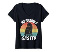 Donna My Flabbers Have Been Gasted | Funny Surprised Cat Meme Tee Maglietta con Collo a V