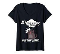 Donna My Flabbers Have Been Gasted | Funny Surprised Cat Meme Tee Maglietta con Collo a V