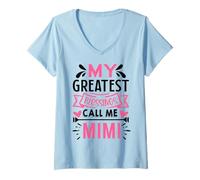 Donna My Greatest Blessings Call Me Mimi Maglietta con Collo a V