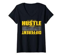 Donna My Hustle Look Different University Varsity Gold Men Women Maglietta con Collo a V