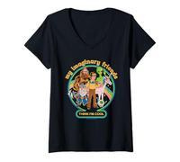 Donna My Imaginary Friends Unicorn Alien Bigfoot Retro Adult Humor Maglietta con Collo a V