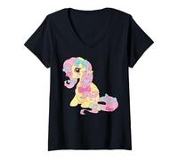 Donna My Little Pony: Friendship Is Magic Fluttershy with Bows Maglietta con Collo a V