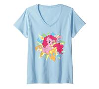 Donna My Little Pony: Friendship Is Magic Party Hat Pinkie Pie Maglietta con Collo a V