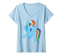 Donna My Little Pony: Friendship Is Magic Rainbow Dash Portrait Maglietta con Collo a V