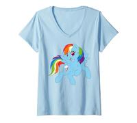 Donna My Little Pony: Friendship Is Magic Rainbow Dash Soaring Sky Maglietta con Collo a V