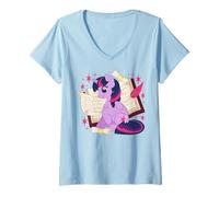 Donna My Little Pony: Friendship Is Magic Twilight Sparkle Reading Maglietta con Collo a V