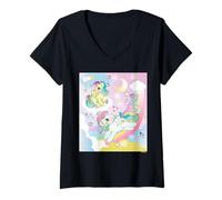 Donna My Little Pony Jump Over The Rainbow Maglietta con Collo a V