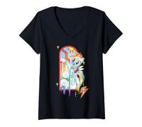 Donna My Little Pony Magic Rainbow Door Maglietta con Collo a V