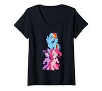 Donna My Little Pony Pony Friends Rainbow Maglietta con Collo a V