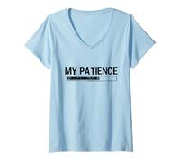 Donna My Patience Loading Bar Sarcastic Funny Humor Maglietta con Collo a V