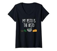 Donna My Pesto Is The Besto: T-shirt divertente per amanti della pasta italiana Maglietta con Collo a V
