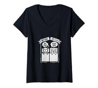 Donna My Side Il Lato del Letto del Mio Cane - Funny Dog Lovers Maglietta con Collo a V