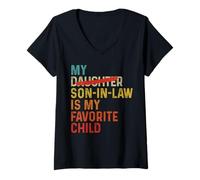 Donna My Son In Law Is My Favorite Child Funny - Sostituito Figlia Maglietta con Collo a V