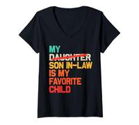 Donna My Son In Law Is My Favorite Child Funny - Sostituito Figlia Maglietta con Collo a V