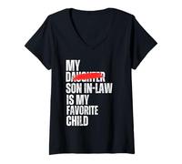 Donna My Son in Law Is My Favorite Child Funny - Sostituito Figlia Maglietta con Collo a V