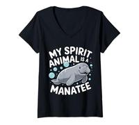 Donna My Spirit Animal Is A Lamantino Divertente Mucca di Mare lamantino Maglietta con Collo a V