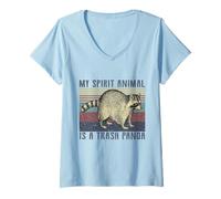 Donna My Spirit Animal Is a Trash Panda Funny Raccoon Lovers Maglietta con Collo a V
