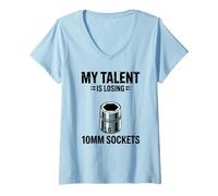Donna My Talent Is Losing - Prese da 10 mm, per Auto e Meccanici Divertenti Maglietta con Collo a V