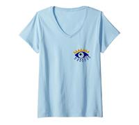 Donna Mystical Evil Eye è Protezione Spirituale Come amuleto Nazar Maglietta con Collo a V