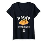 Donna Nacho Average DJ Divertente Cinco de Mayo Fun Nachos Pun Maglietta con Collo a V