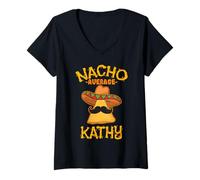 Donna Nacho Average Kathy Nome personalizzato Funny Taco Maglietta con Collo a V