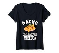 Donna Nacho Average Rebecca Cinco De Mayo, Simpatici Nachos da Regalare Maglietta con Collo a V
