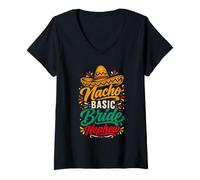 Donna Nacho Basic Bride Nephew Funny Fiesta - Celebrazione del Matrimonio Maglietta con Collo a V