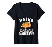 Donna Nacho Media Carriera Coach Divertente Cinco de Mayo Fun Nachos Maglietta con Collo a V