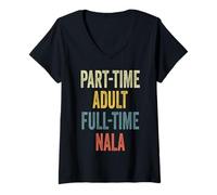 Donna Nala Personalized Retro Girls Part-Time Nala Name Maglietta con Collo a V