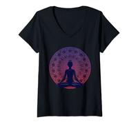 Donna Namaste, abbigliamento da yoga, meditazione, Maglietta con Collo a V