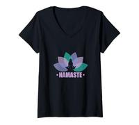 Donna Namaste Yoga in Armonia con Te Stesso Maglietta con Collo a V