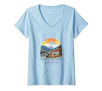 Donna Namche Bazaar, Nepal, Everest View Hotel, Mountain Trek Maglietta con Collo a V