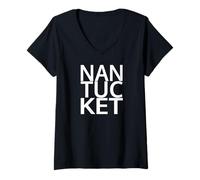 Donna Nantucket (Massachusetts) Maglietta con Collo a V