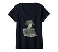 Donna Napoleone Bonaparte T-Shirt Maglietta con Collo a V