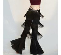 Donna Nappa Frangia Pantaloni Latino Danza Stanza da Ballo Salsa Pratica a Zampa