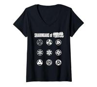 Donna Naruto Shippuden Sharingan Symbols Chart Classic Anime Maglietta con Collo a V