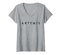 Donna NASA Artemis Missione Font Maglietta con Collo a V