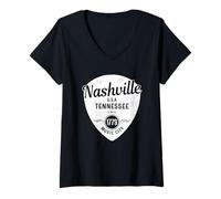 Donna Nashville Tennessee Country Music City Souvenir Regalo Maglietta con Collo a V