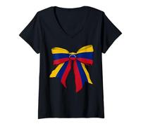 Donna Nastro a Forma di Civetta con Bandiera del Venezuela Pride del Venezuela Maglietta con Collo a V