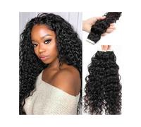 Donna Nastro a onda profonda nelle estensioni dei capelli for donne nere riccio brasiliano for umani Forte nastro biadesivo Remy Extension per capelli Tape-in(18 inches)