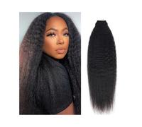 Donna Nastro dritto crespo nelle estensioni dei capelli umani da 14-26 pollici 20 pezzi / 50 g Extension per capelli Tape-in(24 inches)