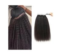 Donna Nastro nelle estensioni dei capelli Capelli umani veri for donne nere crespi e lisci Remy 20 pezzi 50G di trama della pelle invisibile colore naturale Extension per capelli Tape-in(18 inches)