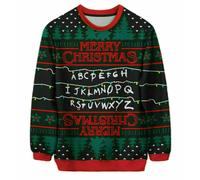 Donna Natale Merry Abc Stampato Maglione Unisex Donna Maglione