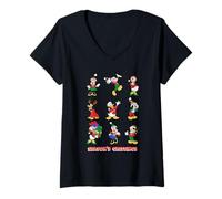 Donna Natale Mickey And Friends Season's Greetings Maglietta con Collo a V